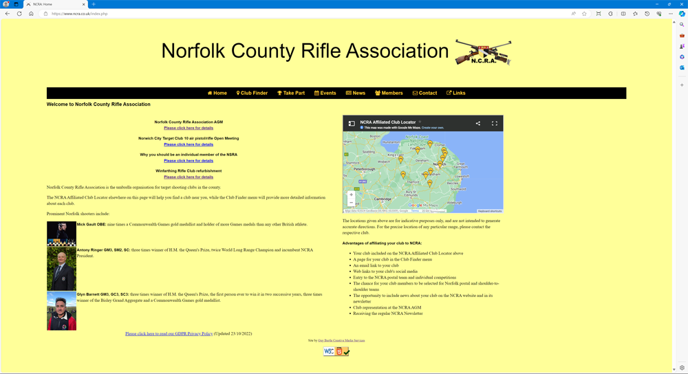 Norfolk County Rifle Association's website